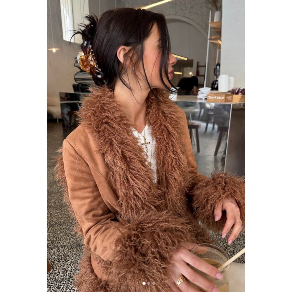 Lioness OUI OUI Penny Lane Coat in Camel Instagram LA New York Girl Chic Y2K - Picture 2 of 7